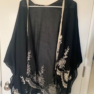 Black lace kimono